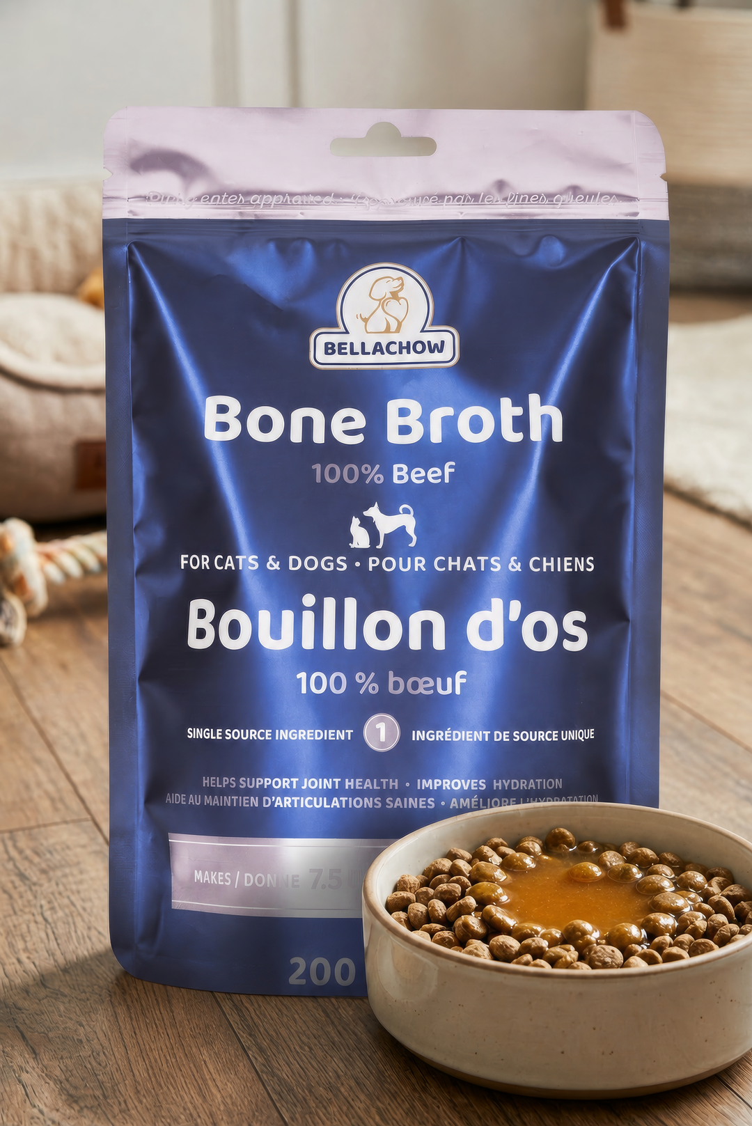 BellaChow Pure Beef Bone Broth Powder for Dogs & Cats