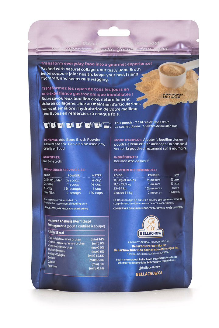 BellaChow Pure Beef Bone Broth Powder for Dogs & Cats