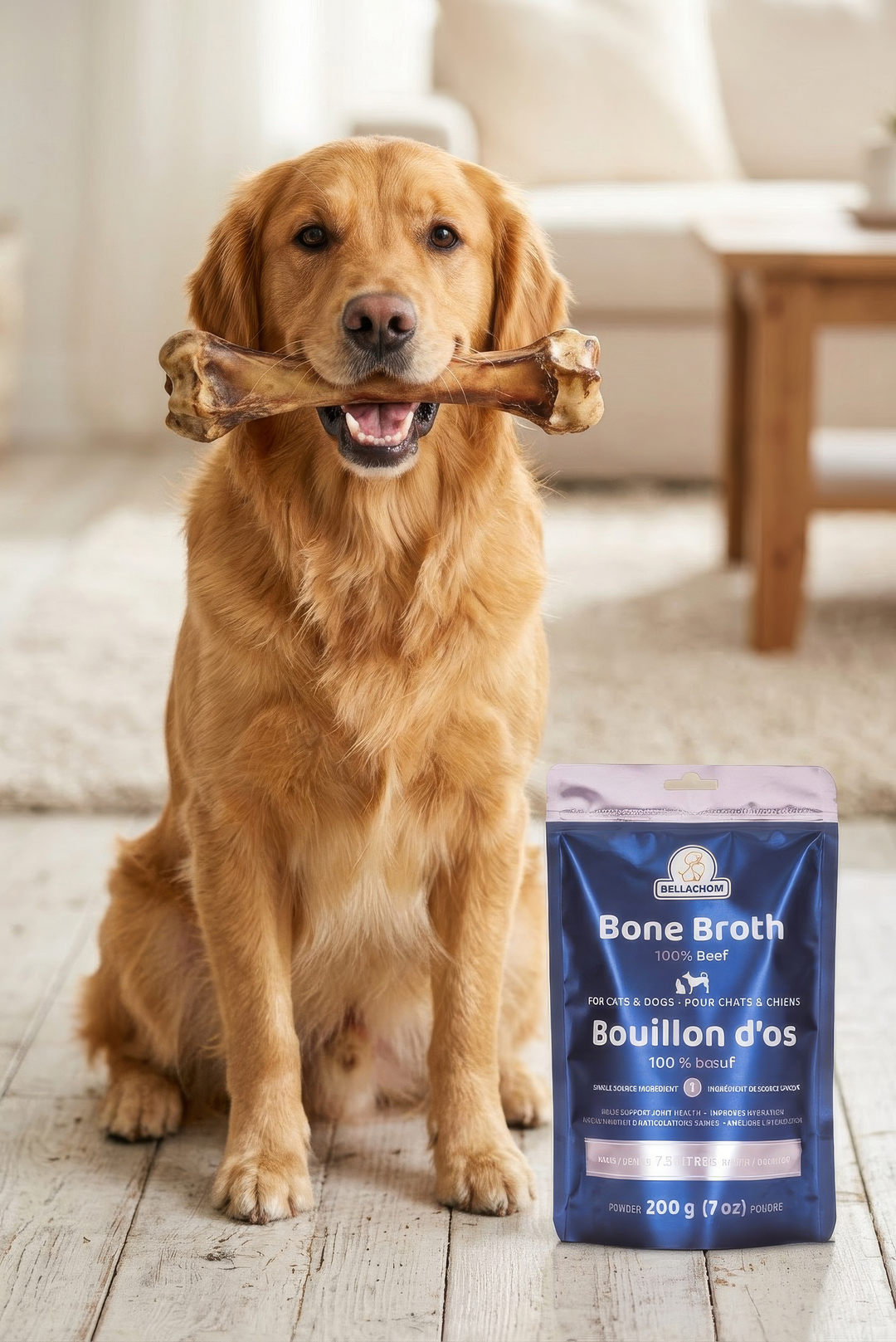 BellaChow Pure Beef Bone Broth Powder for Dogs & Cats